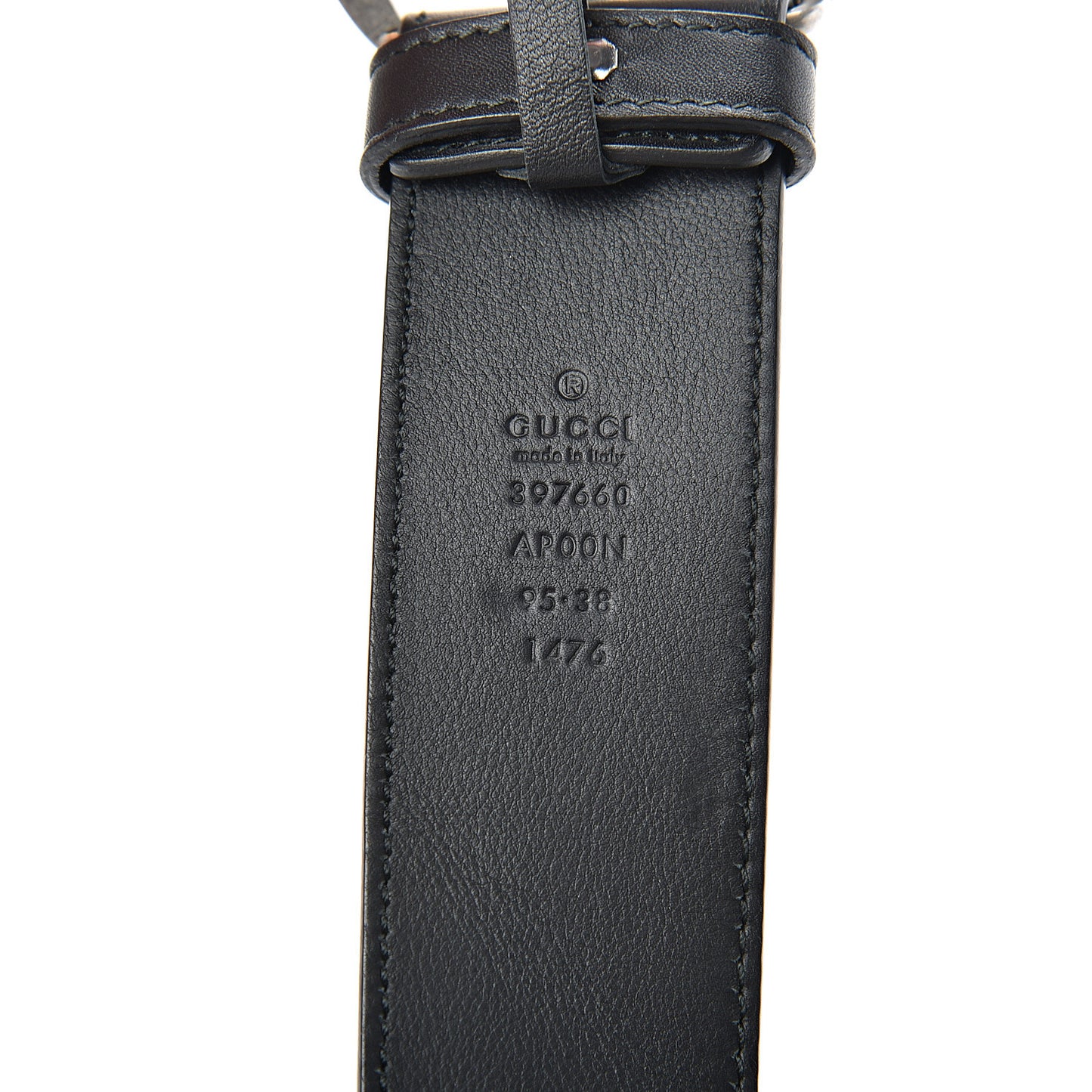 Moon Calfskin Nickel Double G 40mm Belt 85 34 Black