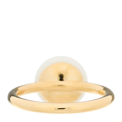 Louis Vuitton 18K Yellow Gold Diamond White Agate Idylle Blossom Ring 53 6.25 3 of 6