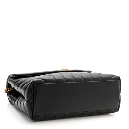 Saint Laurent Calfskin Y Quilted Monogram Small Loulou Chain Satchel Black 4 of 12