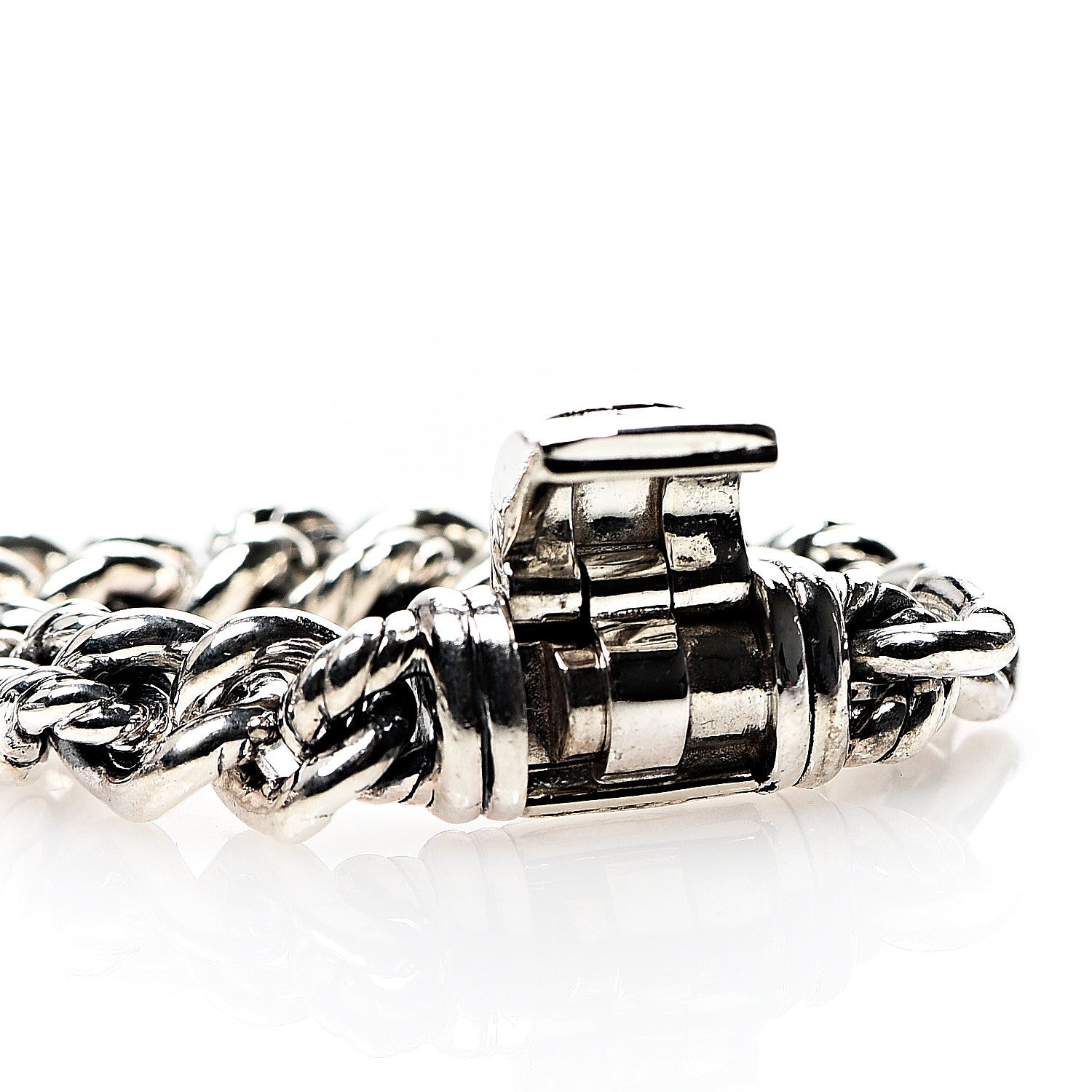 David Yurman Sterling Silver Diamond 7mm Petite Pave Curb Link Love ID Bracelet 4 of 4
