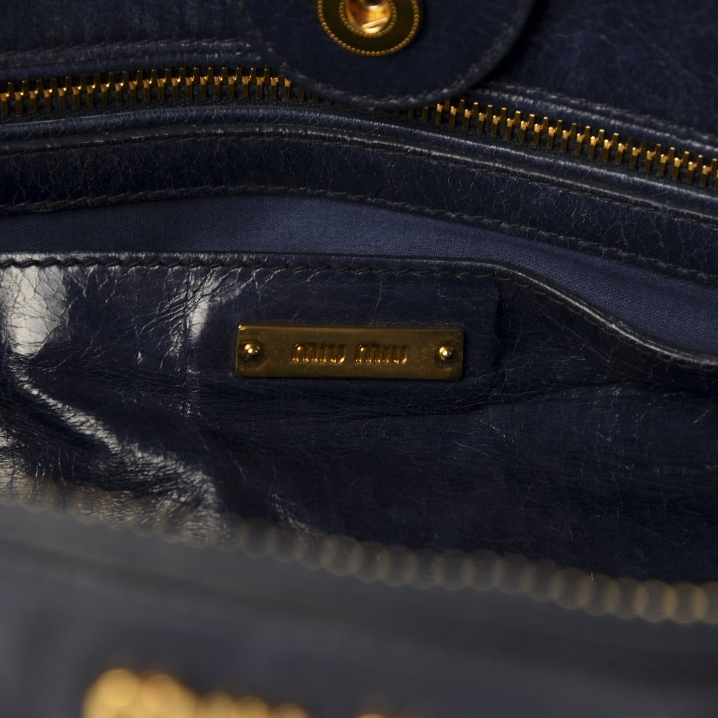 Vitello Shine Top Handle Satchel Bleuette