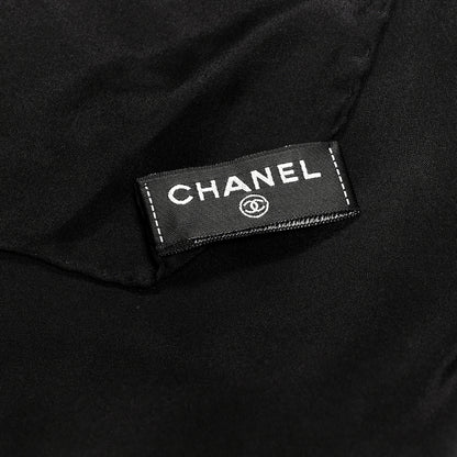 Chanel Silk CC Stole Black Turquoise Purple Fuschia 3 of 4