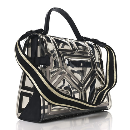 Delvaux Vinyl Gladiator Tempete Satchel Antique Silver Gold 3 of 9