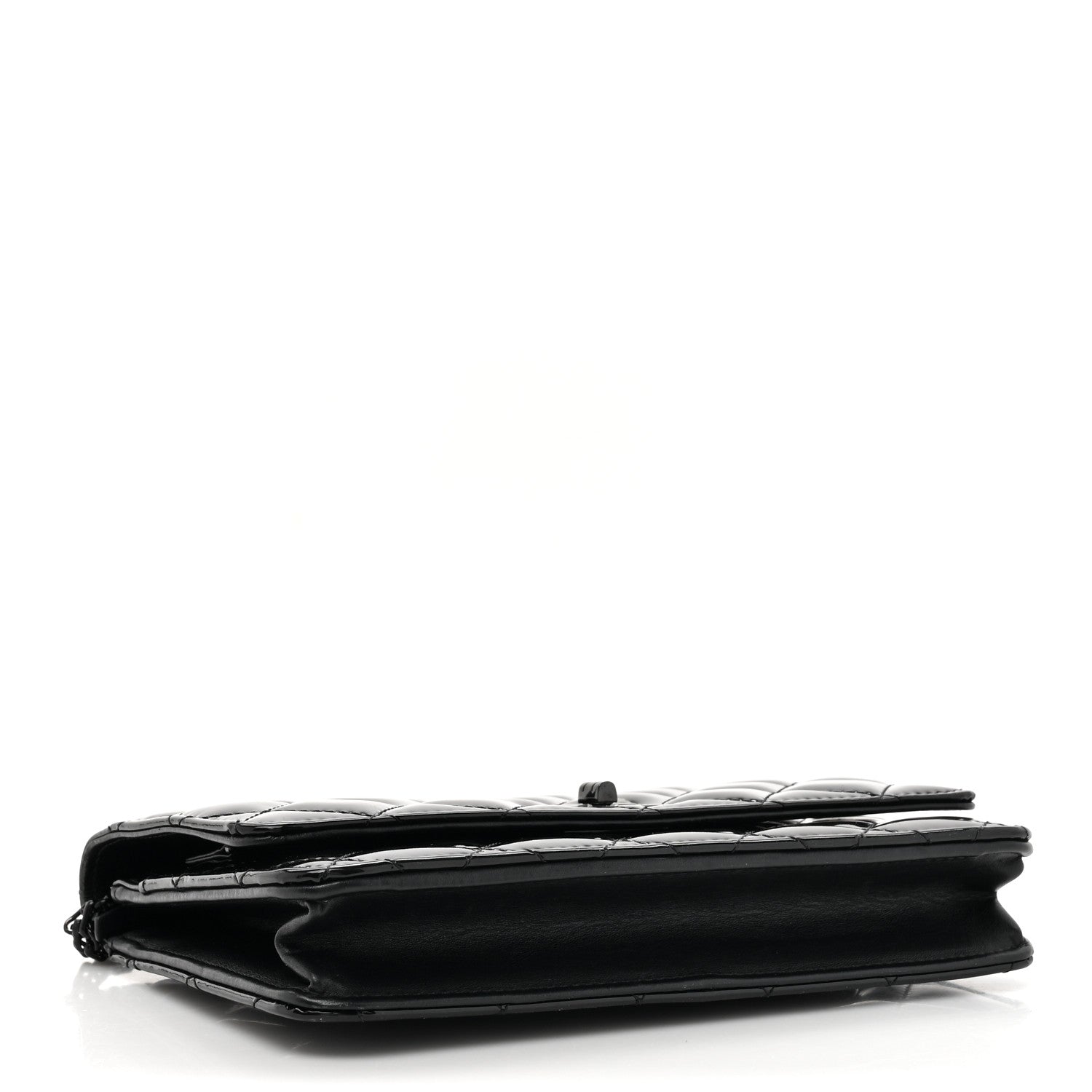 Chanel Patent Calfskin Quilted Reissue Wallet On Chain WOC So Black 4 of 16