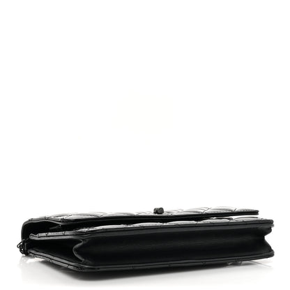 Chanel Patent Calfskin Quilted Reissue Wallet On Chain WOC So Black 4 of 16