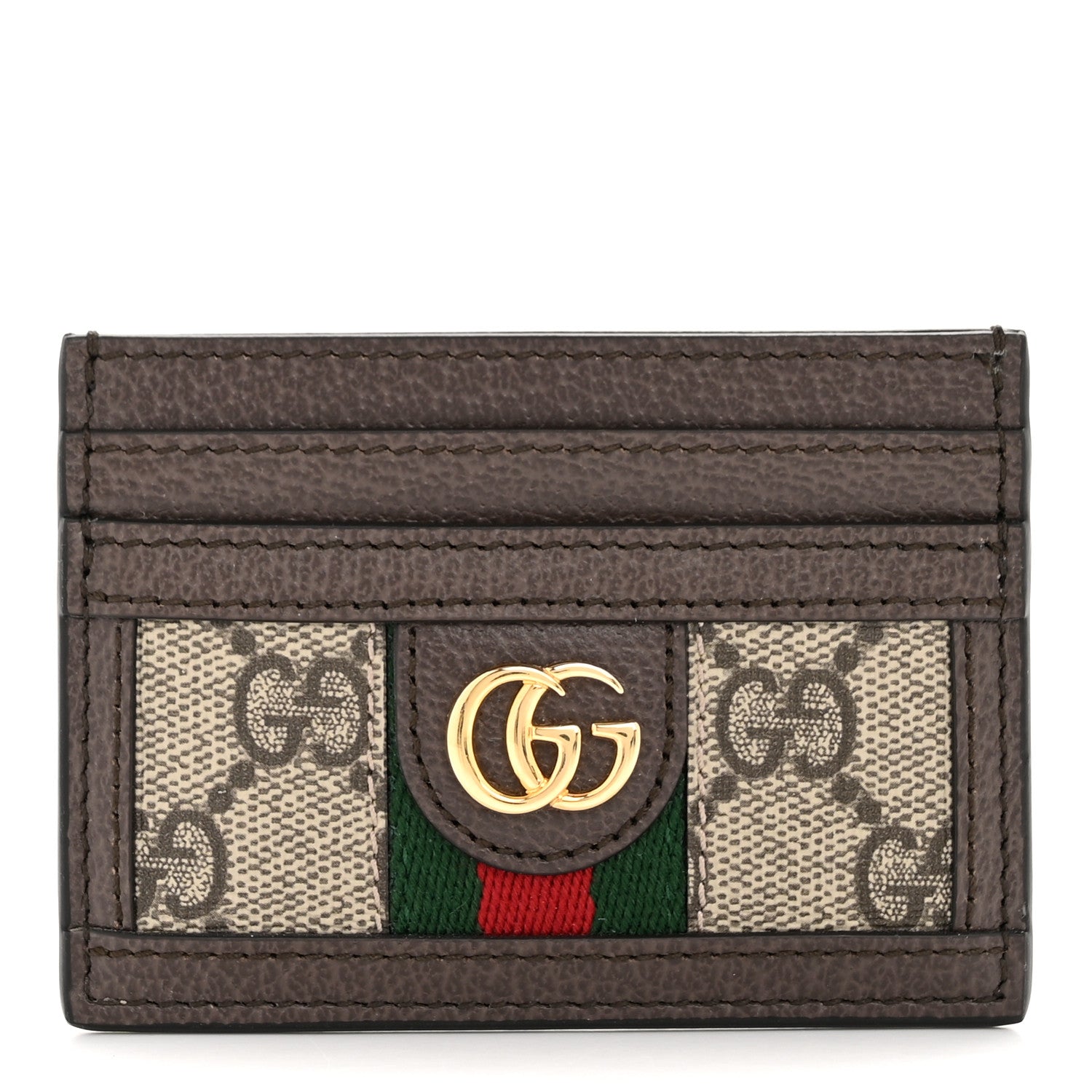 Gucci GG Supreme Monogram Ophidia Card Holder Brown 1 of 7