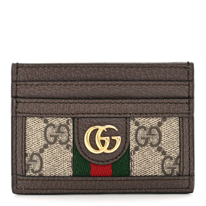Gucci GG Supreme Monogram Ophidia Card Holder Brown 1 of 7