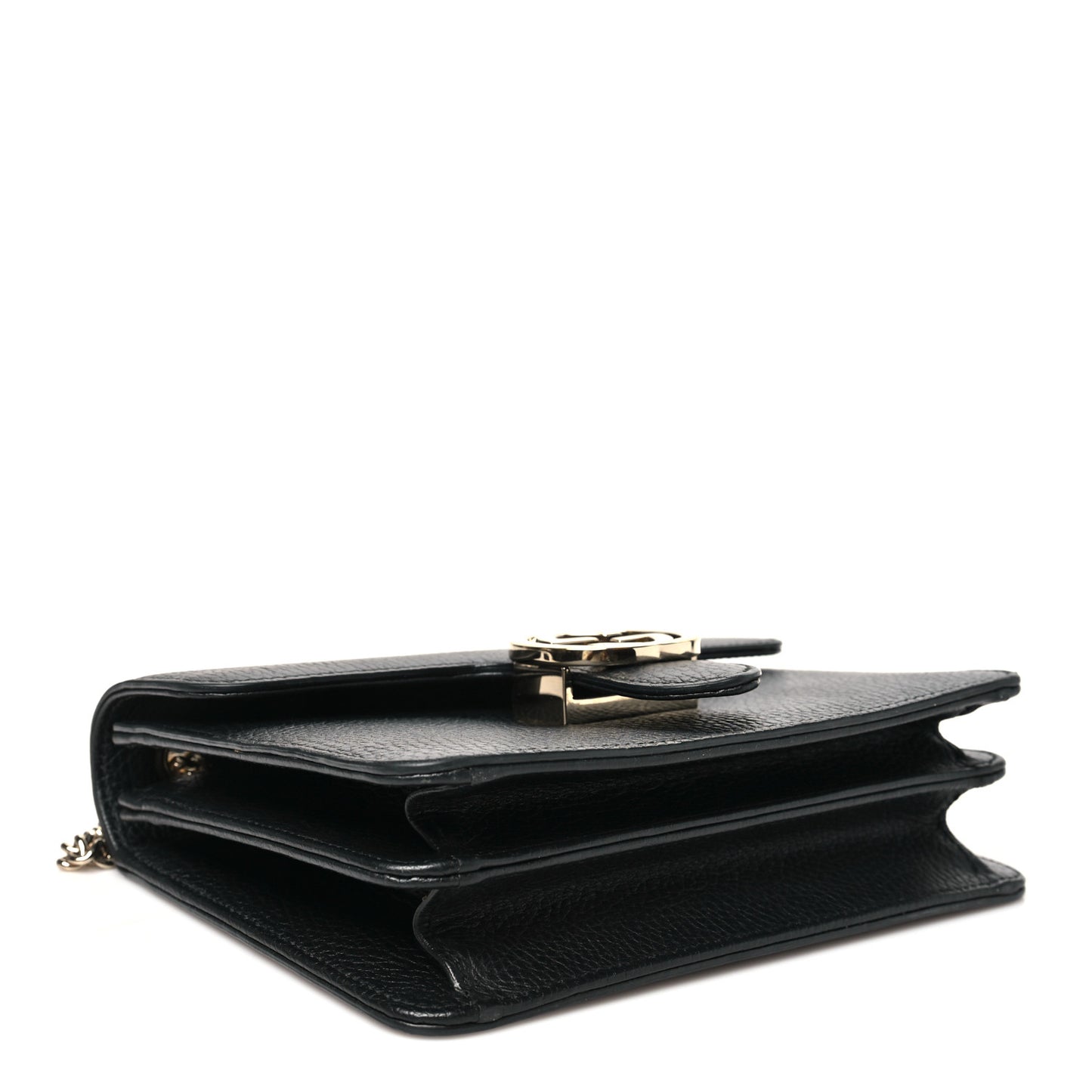 Dollar Calfskin Small Interlocking G Shoulder Bag Black