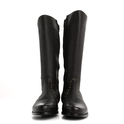 Fendi Cuoio Romano Selleria Boots 38.5 Brown 2 of 14