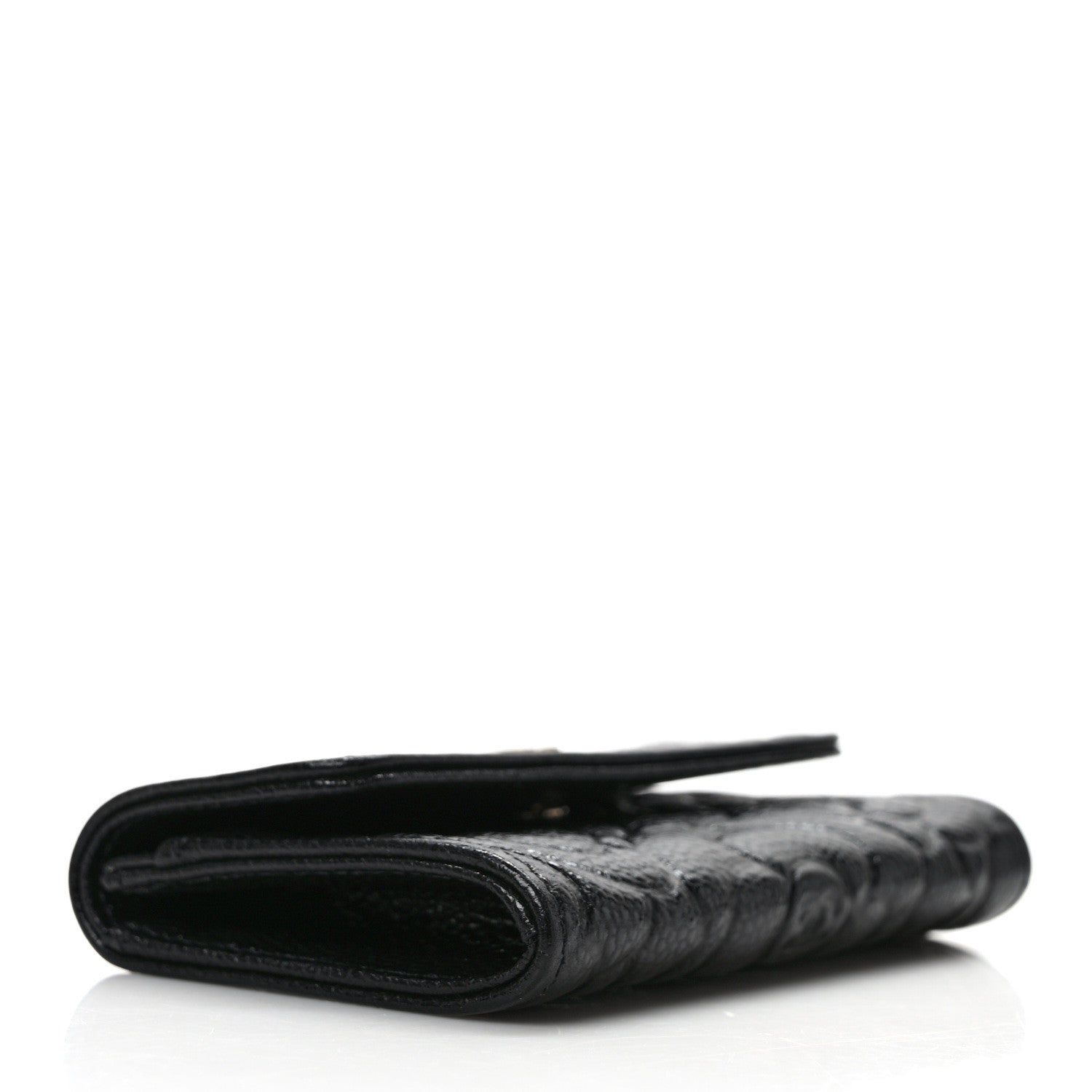Chanel Caviar Camellia Embossed Card Holder Wallet Black 4 of 8