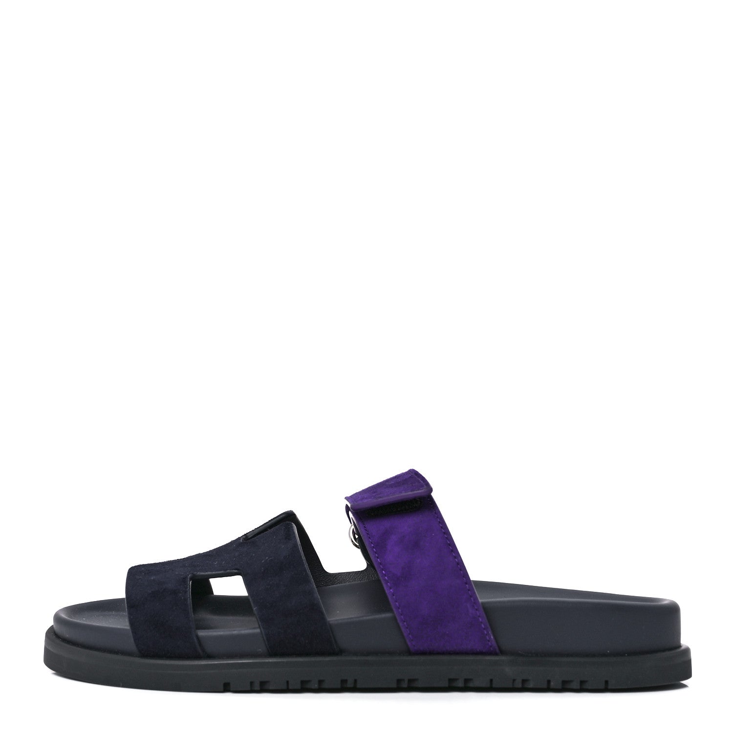Hermes Suede Goatskin Womens Chypre Sandals 36 Marine Violet Majorette 1 of 9