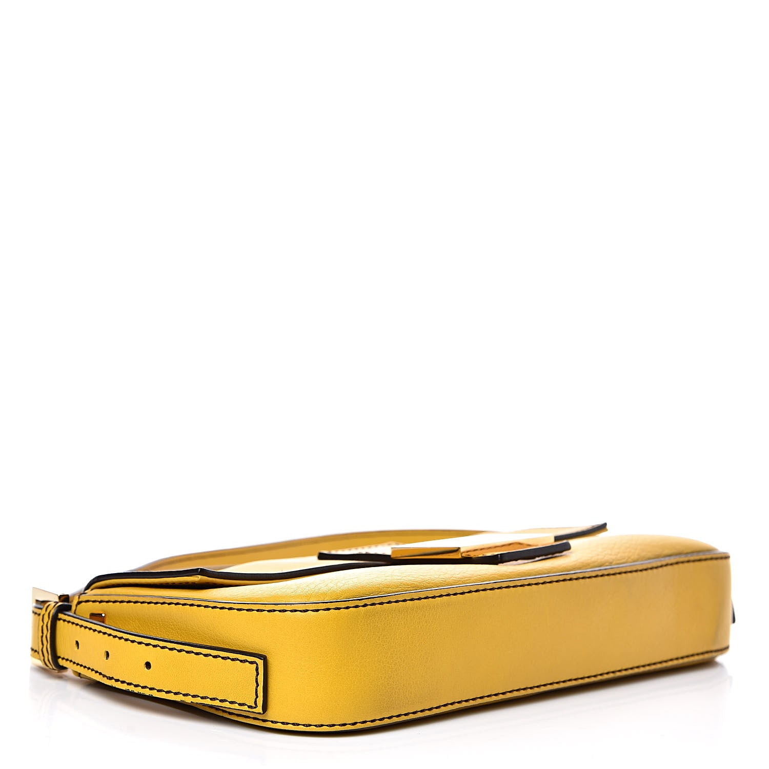 Fendi Vitello Flamingo Enamel Interchangeable Strap Baguette Chantilly Marrone Tobacco 7 of 14