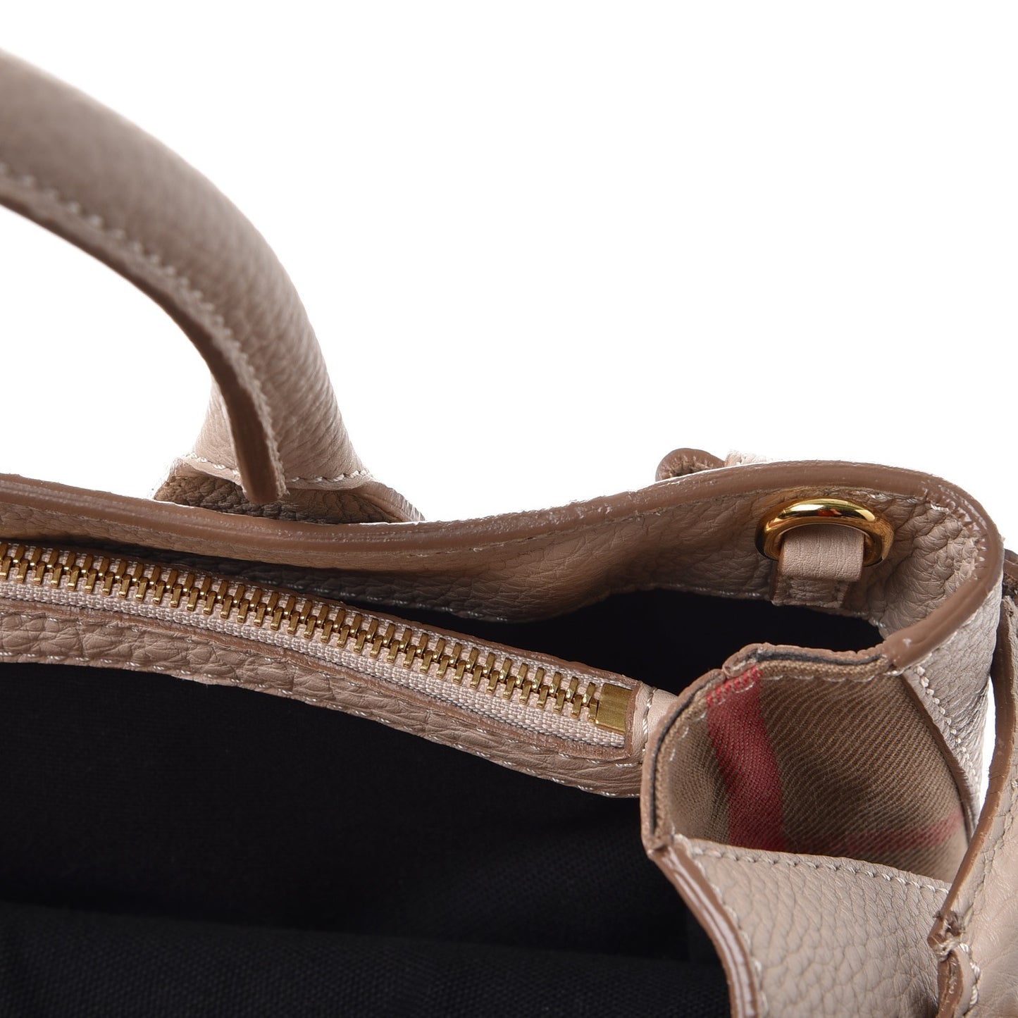 Derby Calfskin House Check Medium Banner Tote Beige