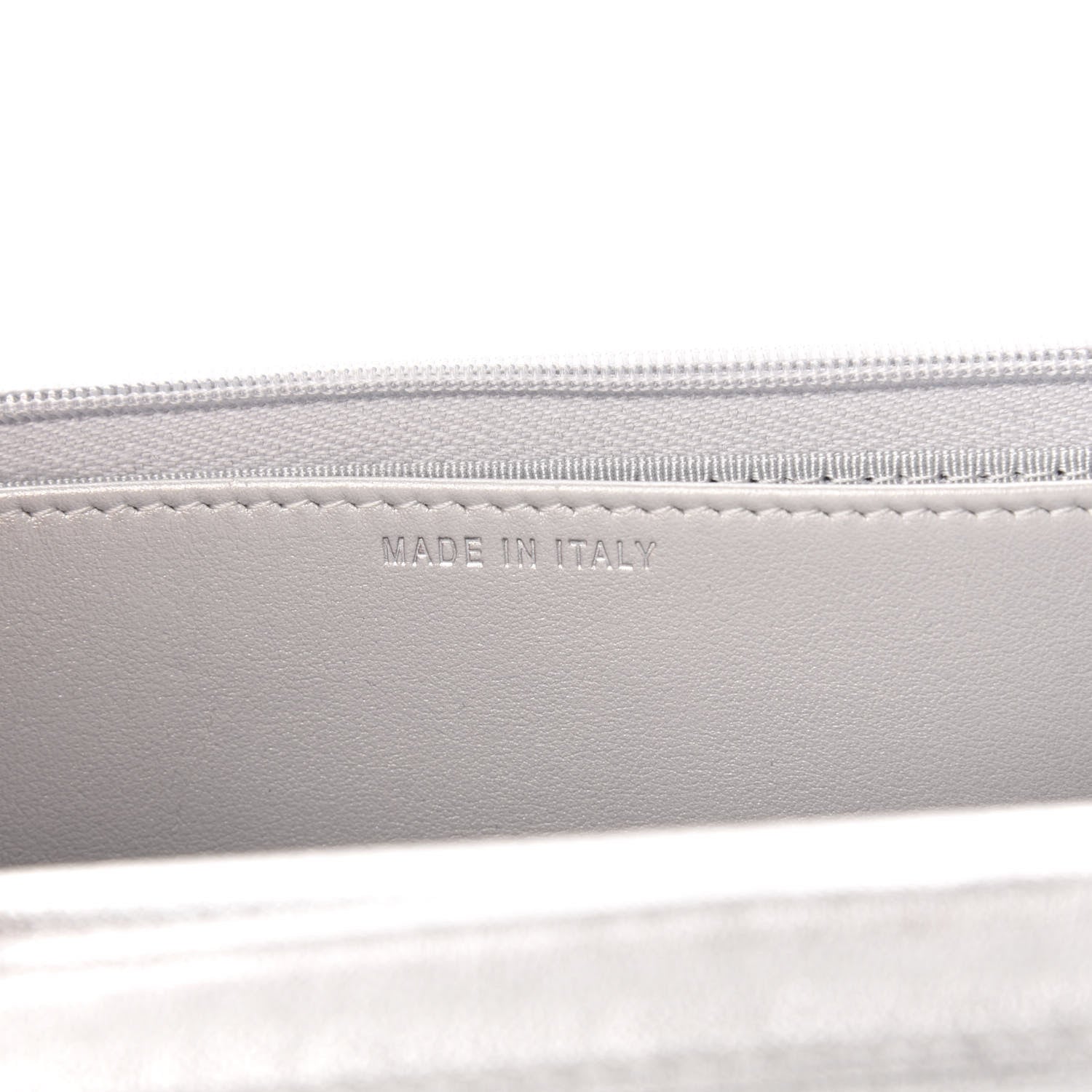 Chanel Metallic Lambskin Quilted Wallet On Chain WOC Silver 7 of 11
