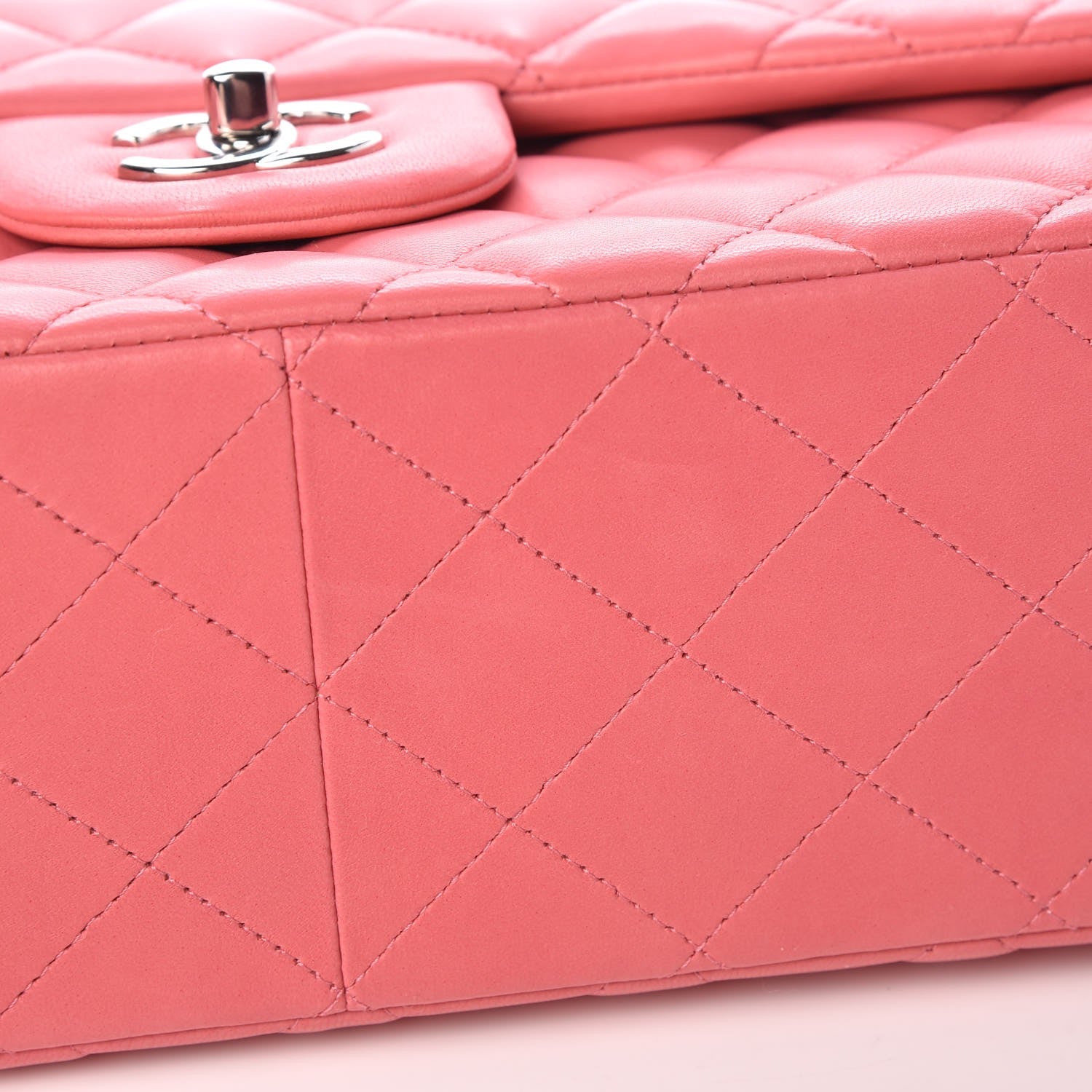 Chanel Lambskin Quilted Jumbo Double Flap Dark Pink 8 of 10