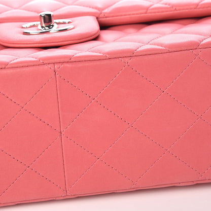 Chanel Lambskin Quilted Jumbo Double Flap Dark Pink 8 of 10