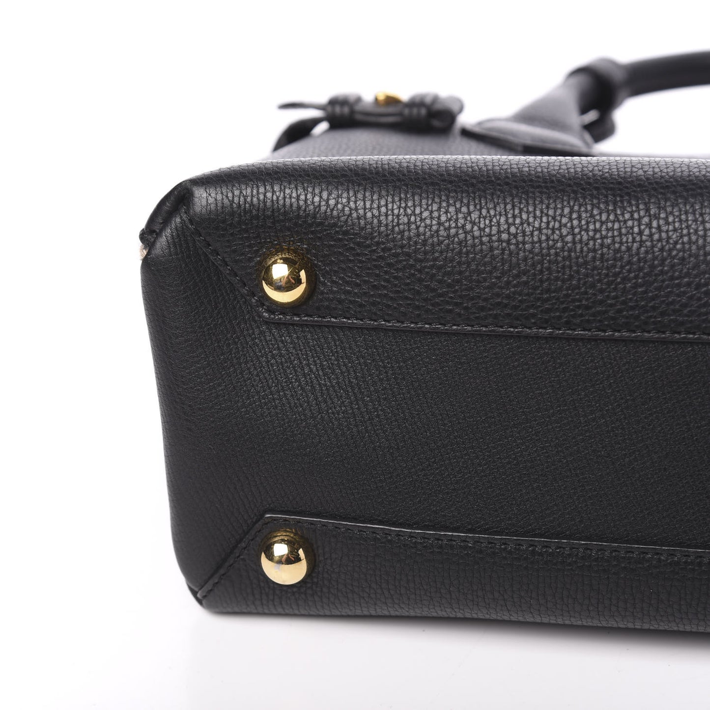 Grainy Calfskin House Check Small Banner Tote Black