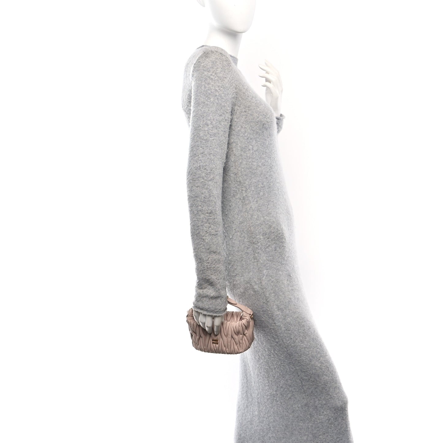 Nappa Matelasse Pouch Powder Pink