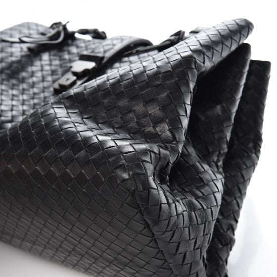 Nappa Intrecciato Medium Roma Tote Black