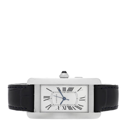 Cartier Stainless Steel Alligator 19mm Tank Americaine Quartz Watch 2 of 5