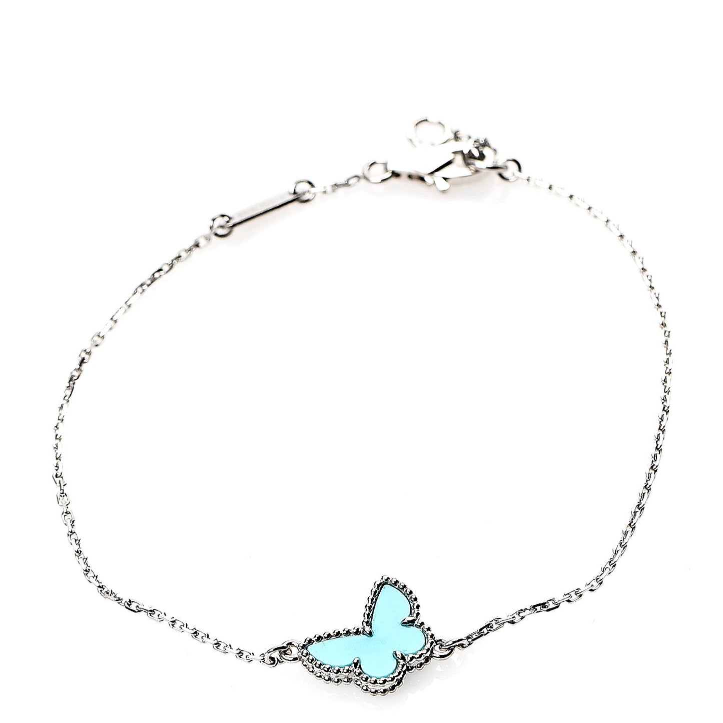 18K White Gold Turquoise Sweet Alhambra Butterfly Bracelet