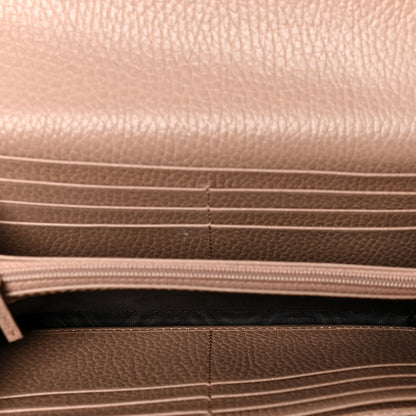 Gucci Dollar Calfskin GG Supreme Monogram GG Marmont Continental Wallet Porcelain Rose Beige Ebony 5 of 7
