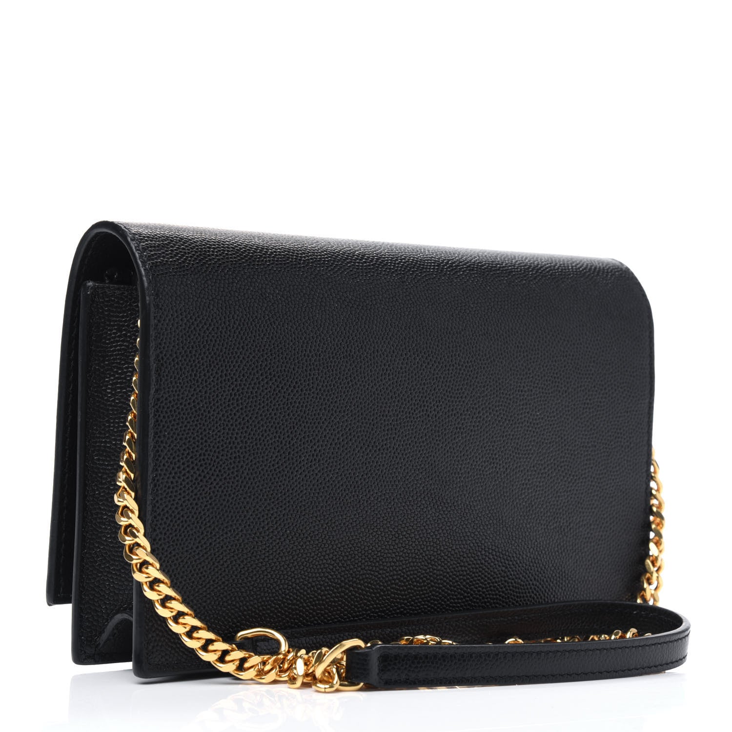 Saint Laurent Grain De Poudre Classic Monogram Kate Tassel Chain Wallet Black 3 of 11