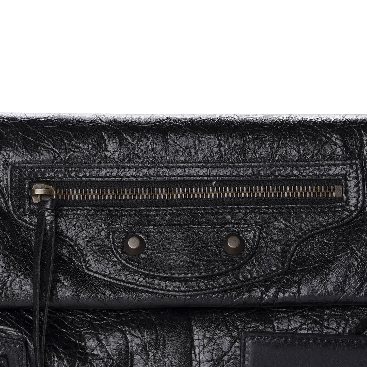 Agneau Classic Hardware Envelope Clutch Black