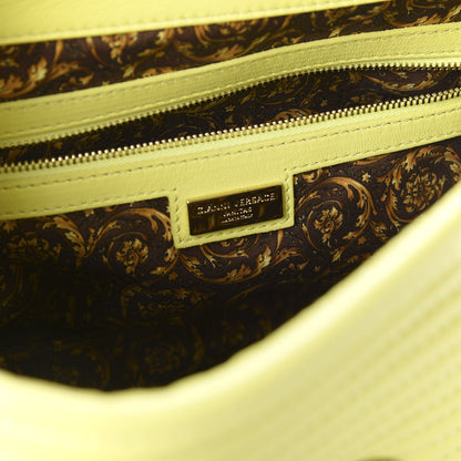 Versace Barocco Quilted Nappa Altea Vanitas Satchel Yellow 5 of 12