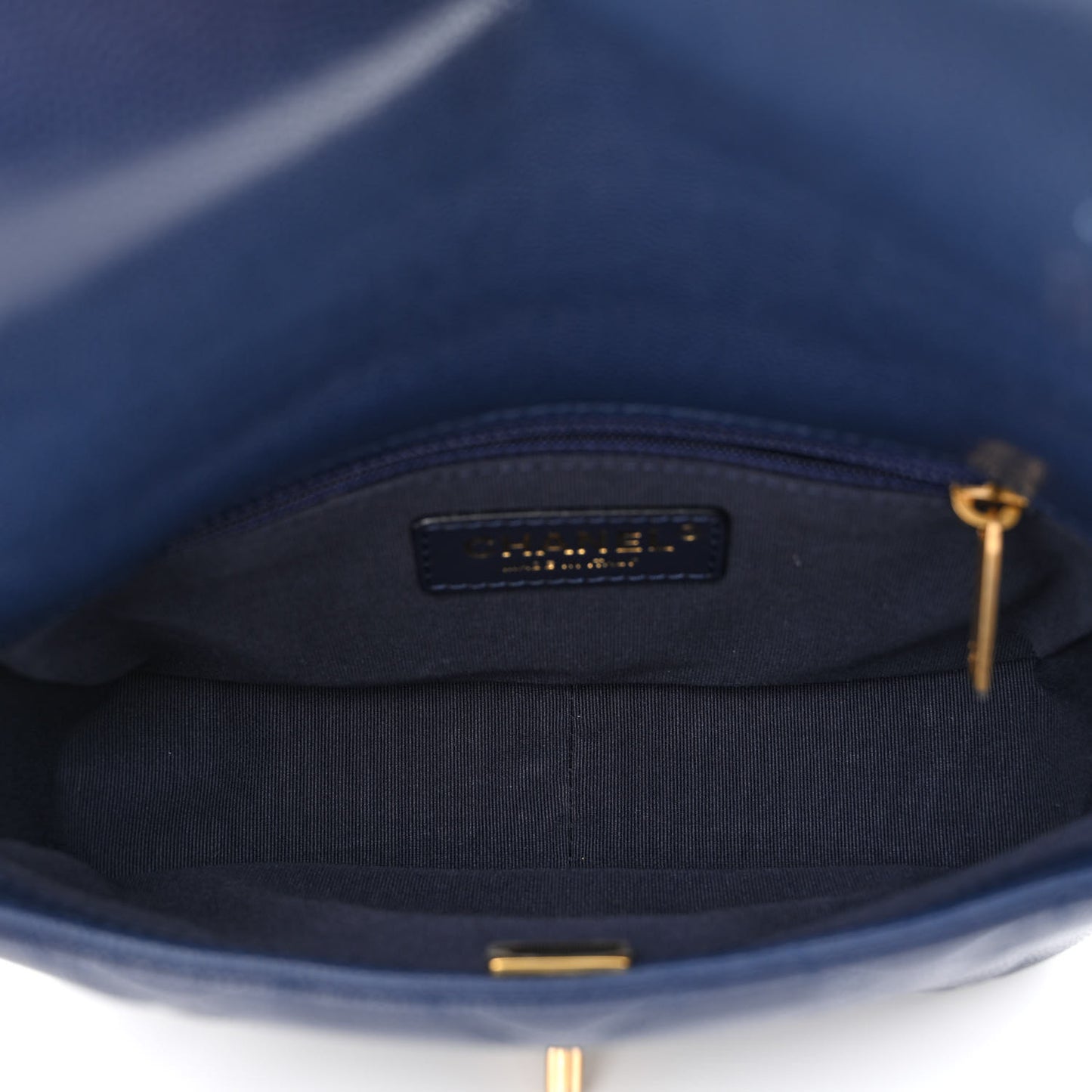 Caviar Quilted Small Twist Your Buttons Flap Blue