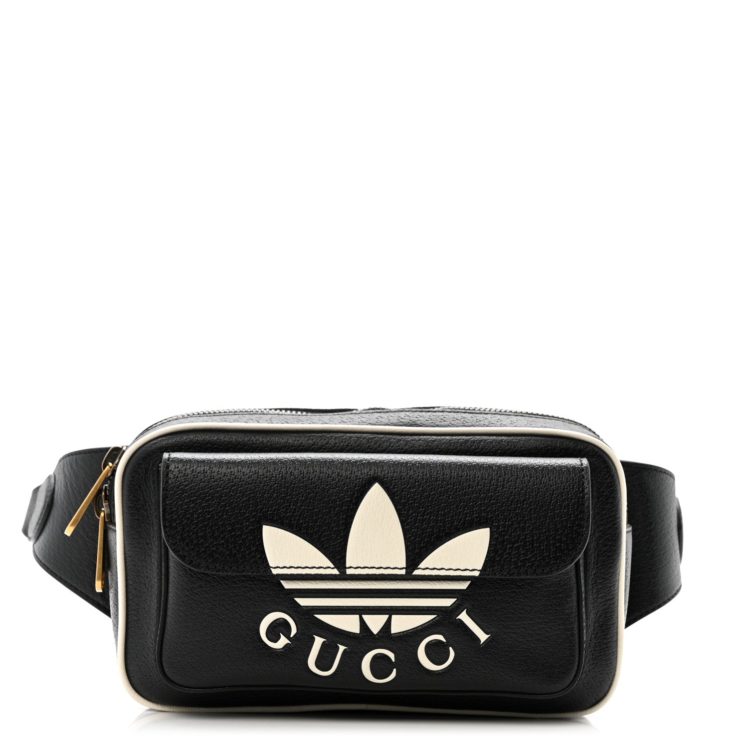 Gucci X ADIDAS Textured Dollar Calfskin Belt Bag Black 1 of 11
