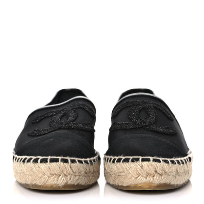 Chanel Mesh Grosgrain CC Espadrilles 37 Black 2 of 9