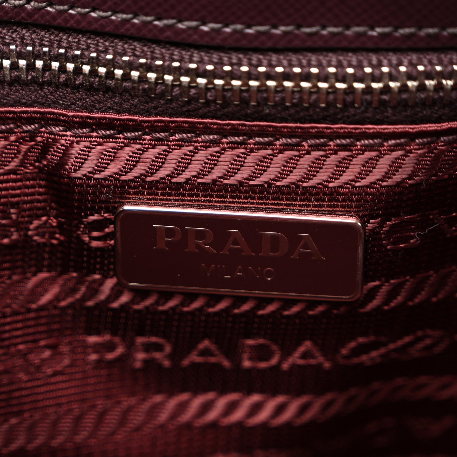 Prada Nylon Tessuto Impunturato Quilted Flap Crossbody Granato 6 of 10