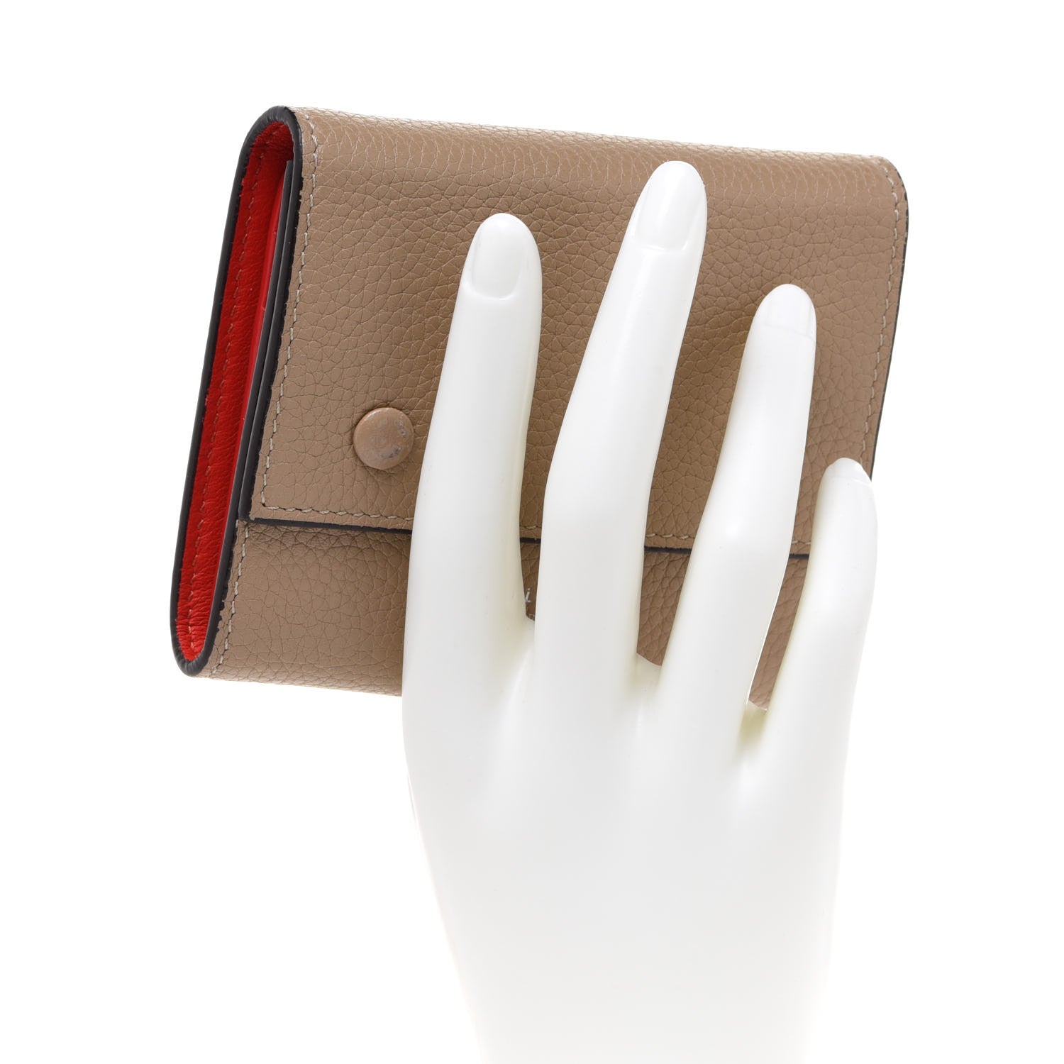 Celine Drummed Calfskin Small Multifunction Folded Wallet Dune 2 of 7