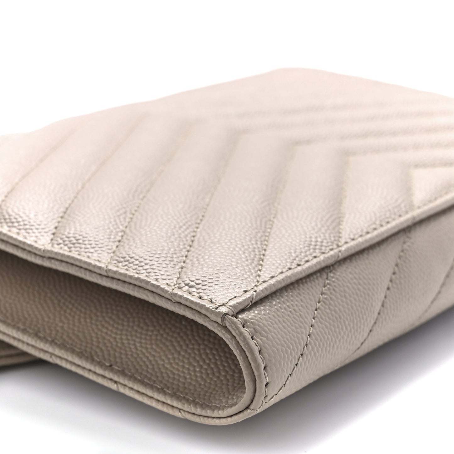 Grain De Poudre Matelasse Chevron Monogram Envelope Clutch Dark Beige