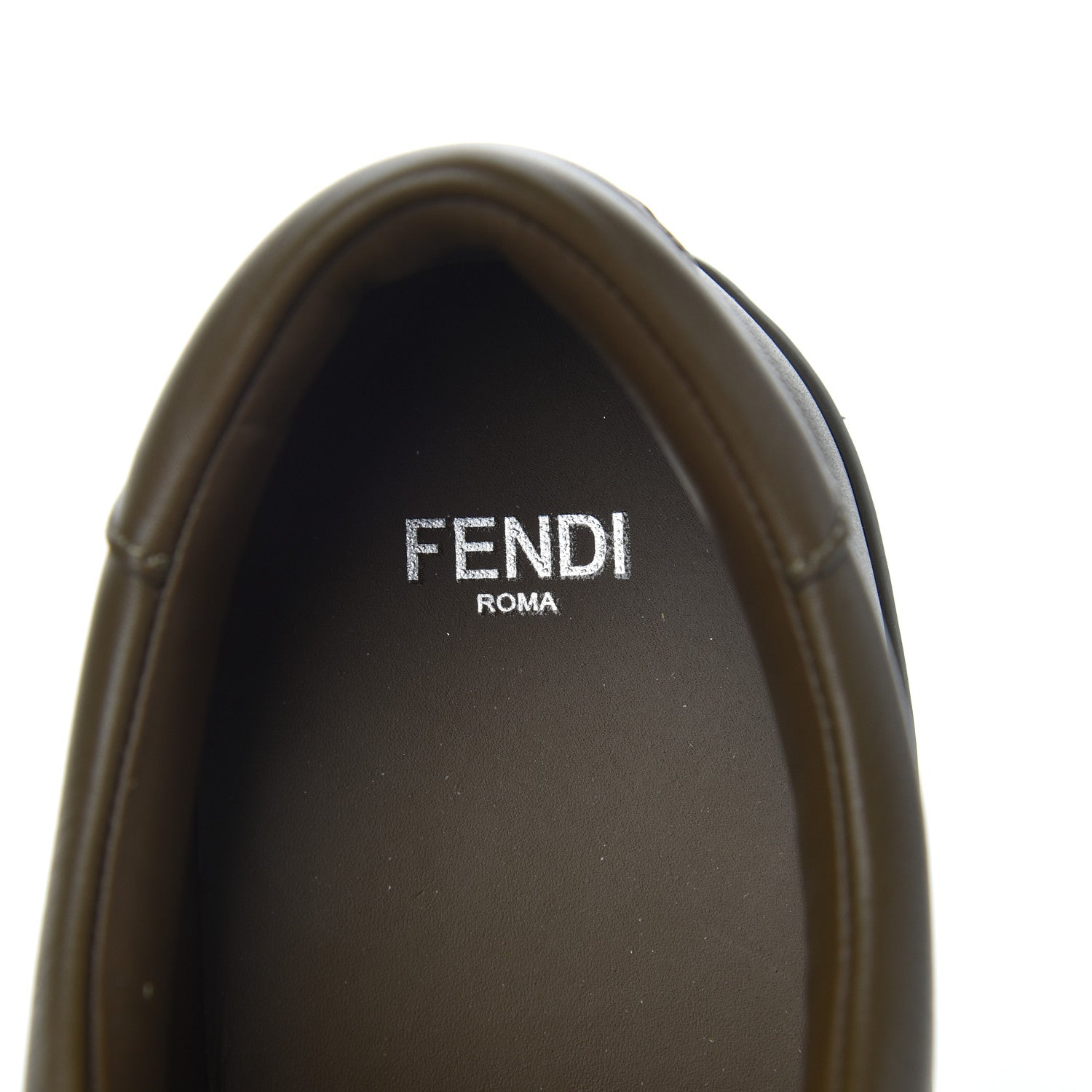 Fendi Vitello FF Embossed Womens Slip On Sneakers 37 Wood 8 of 10