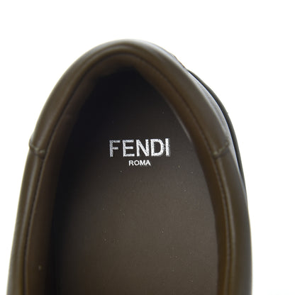 Fendi Vitello FF Embossed Womens Slip On Sneakers 37 Wood 8 of 10