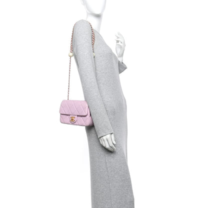 Chanel Lambskin Quilted Pearl Small Flap Light Purple 2 of 11