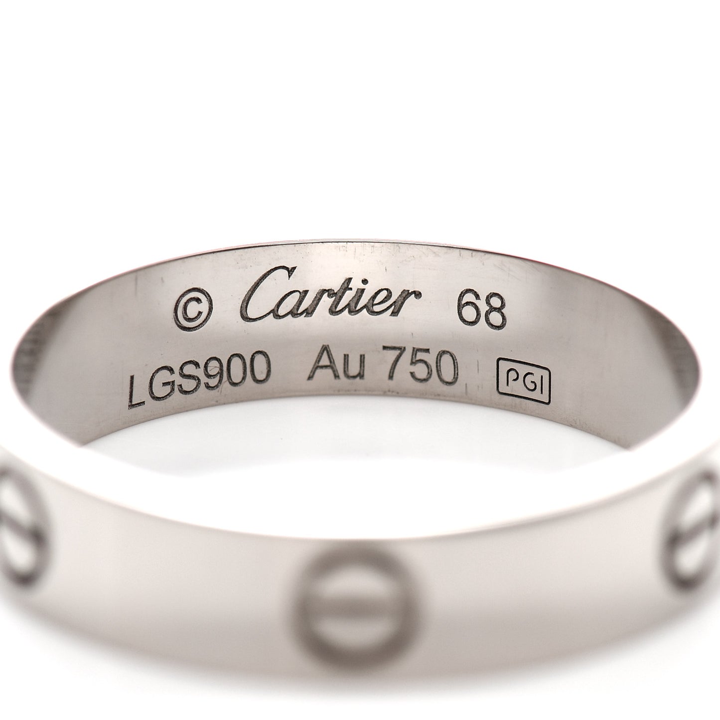 18K White Gold 5.5mm LOVE Ring 68 12.25