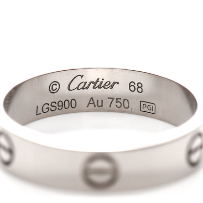 Cartier 18K White Gold 5.5mm LOVE Ring 68 12.25 4 of 5