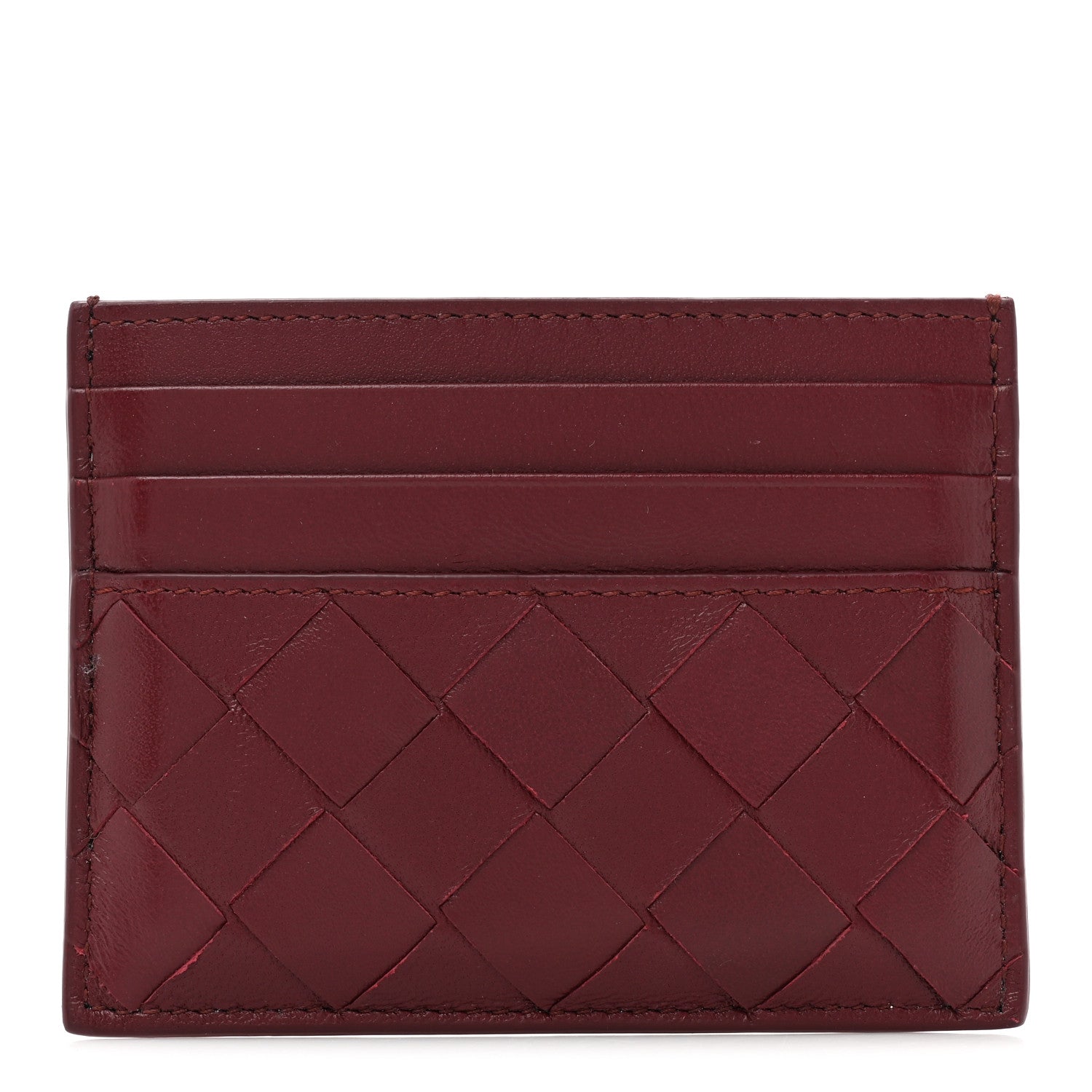 Bottega Veneta Nappa Intrecciato Card Holder Bordeaux 1 of 9