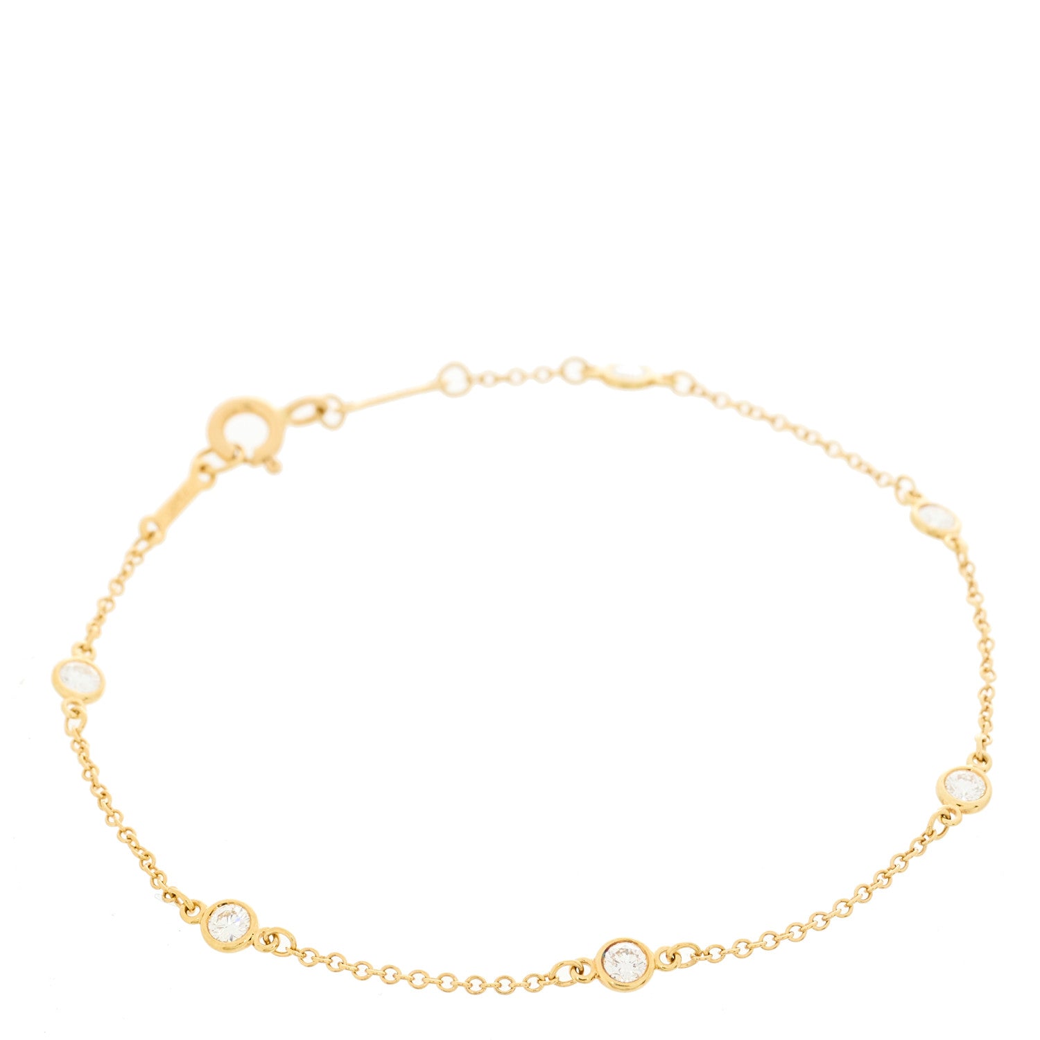 Tiffany 18K Yellow Gold Diamond .30ctw Elsa Peretti Diamonds by the Yard Station Bracelet 1 of 5