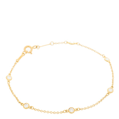 Tiffany 18K Yellow Gold Diamond .30ctw Elsa Peretti Diamonds by the Yard Station Bracelet 1 of 5