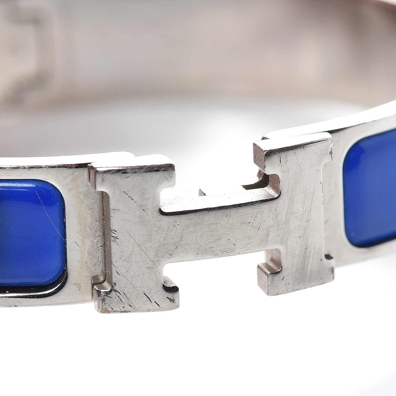Hermes Narrow Enamel Clic Clac H Bracelet PM Bleu Electrique 6 of 8