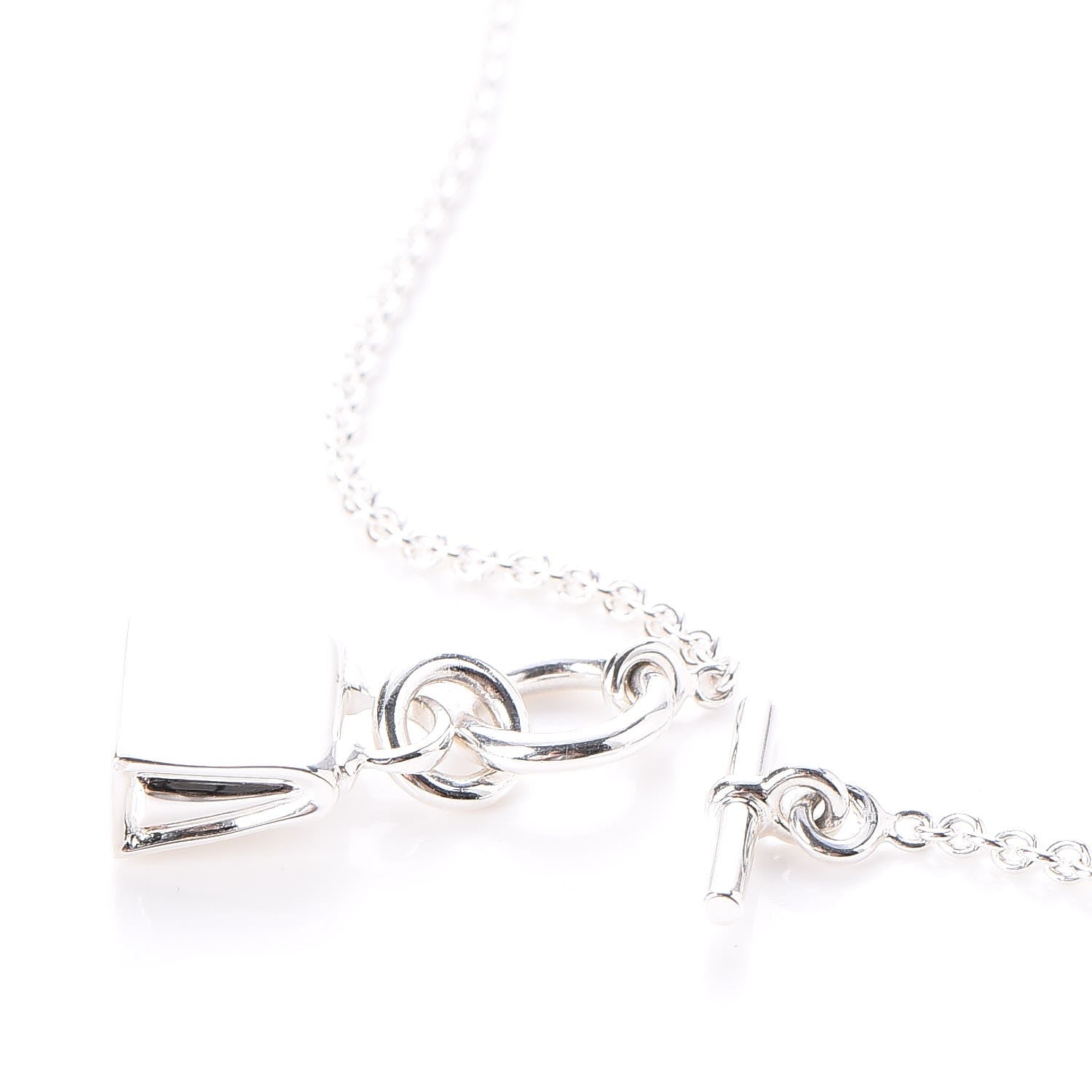 Hermes Sterling Silver Kelly Charm Pendant Necklace 5 of 6