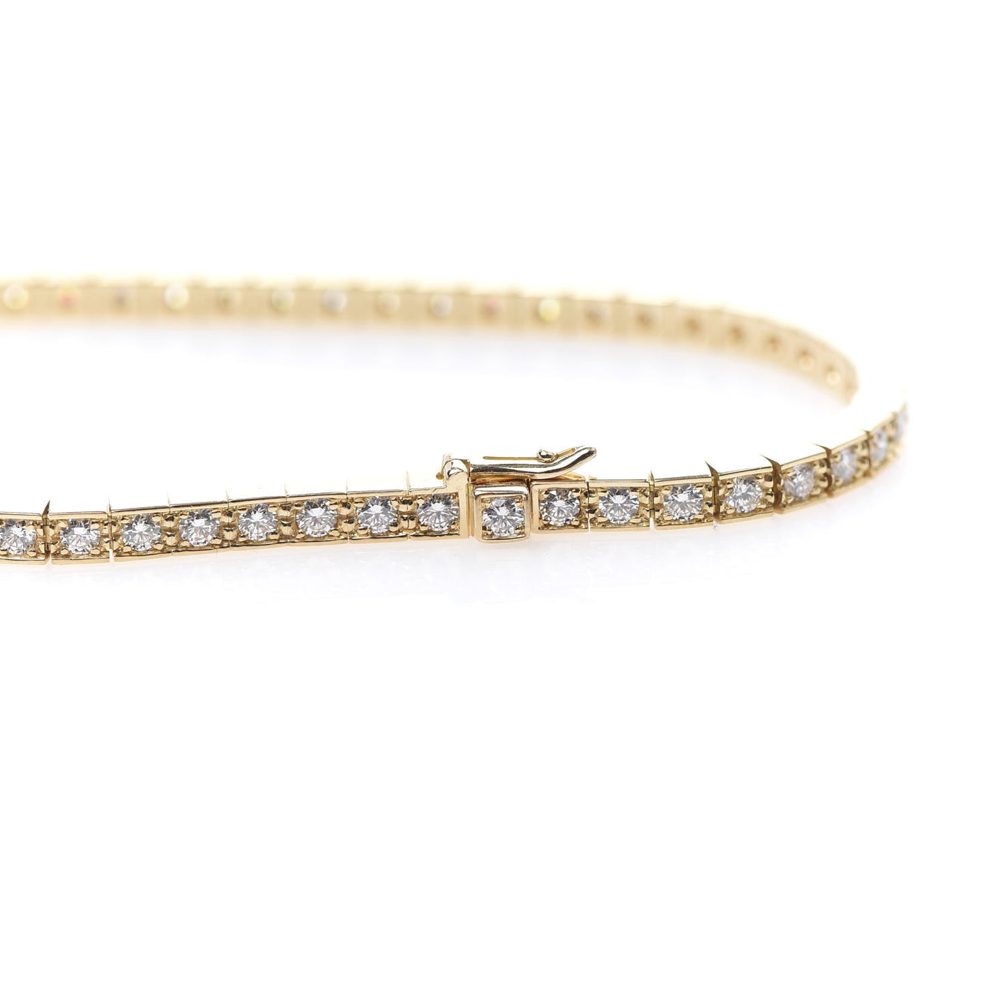 18K Yellow Gold Diamond Lanieres Bracelet 15