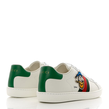Gucci X DISNEY Calfskin Miro Soft Web Donald Duck Womens Ace Sneakers 37 White New Shamarock 4 of 9