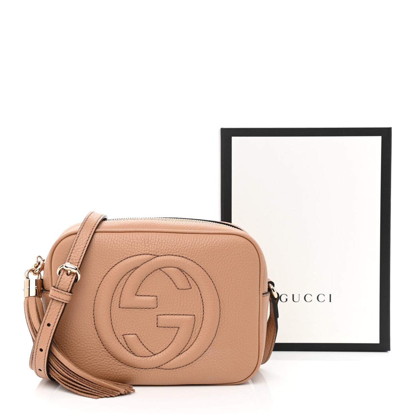 Pebbled Calfskin Small Soho Disco Bag Camelia