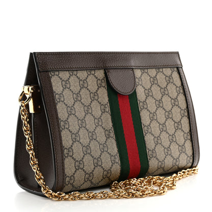 Gucci GG Supreme Monogram Web Small Ophidia Chain Shoulder Bag Brown 3 of 11