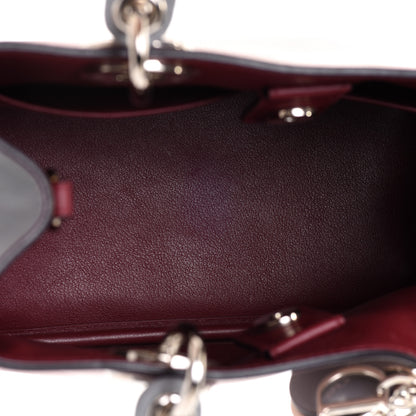 Christian Dior Smooth Calfskin Mini Tri-Color Diorissimo Tote Pink Grey Burgundy 5 of 12